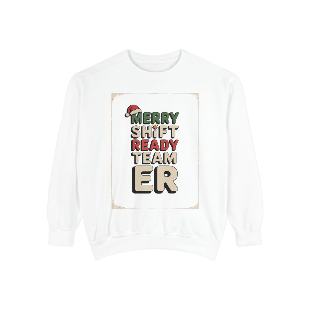 ER Nurse Sweatshirt, Merry Shift Ready Team, Christmas Gift For ER Nurse Crew, Emergency Room Nurse Crewneck, ER Team Holiday Shirt