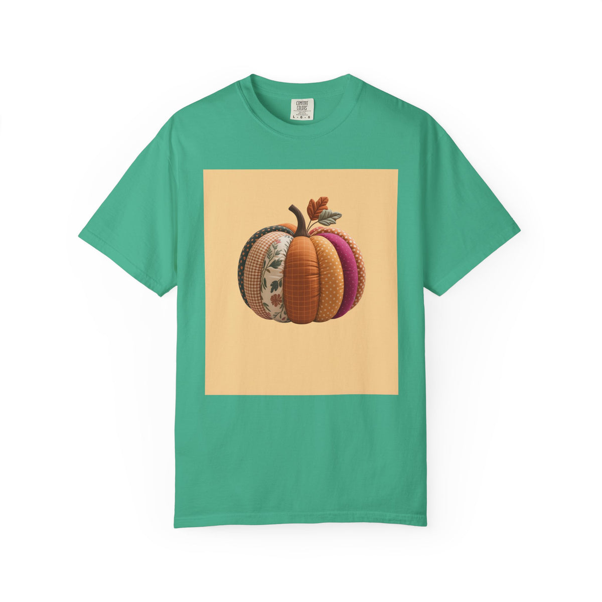 Patchwork Pumpkin T-Shirt, Cute Fall Pumpkin Halloween Shirt, Quilted Autumn Pumpkin Tee, Cozy Halloween Gift