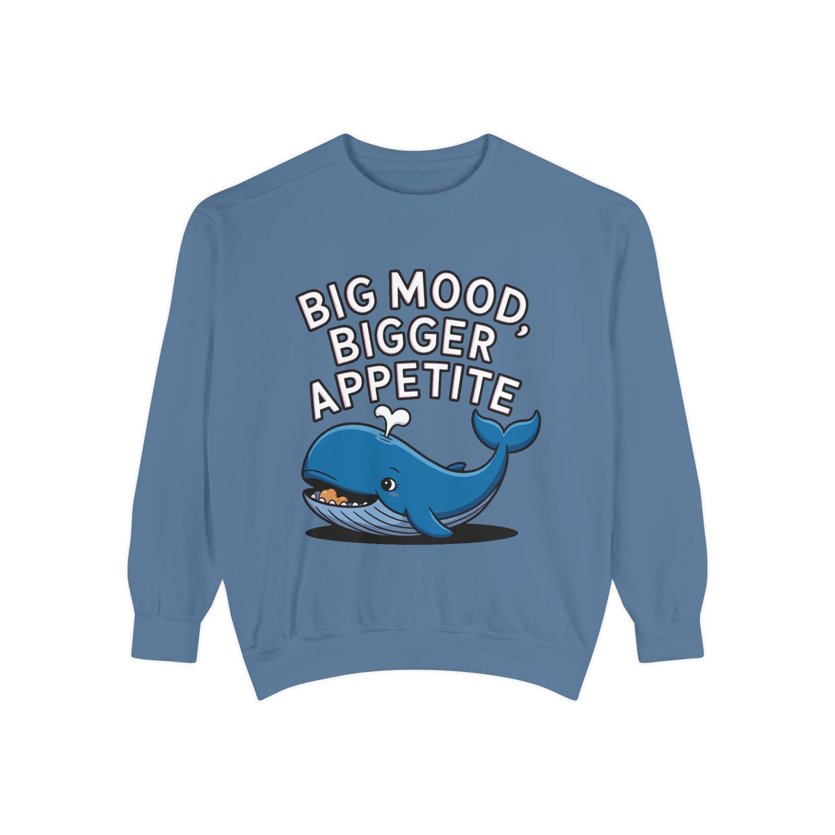 Big Mood Whale Sweatshirt, Funny Whale Snack Crewneck, Cute Cartoon Whale Lover Gift, Big Appetite Sweatshirt