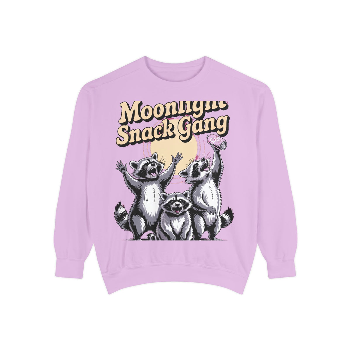 Retro Raccoon Sweatshirt, Moonlight Snack Gang Crewneck, Vintage 90s Raccoon Graphic Pullover, Funny Trash Panda Gift