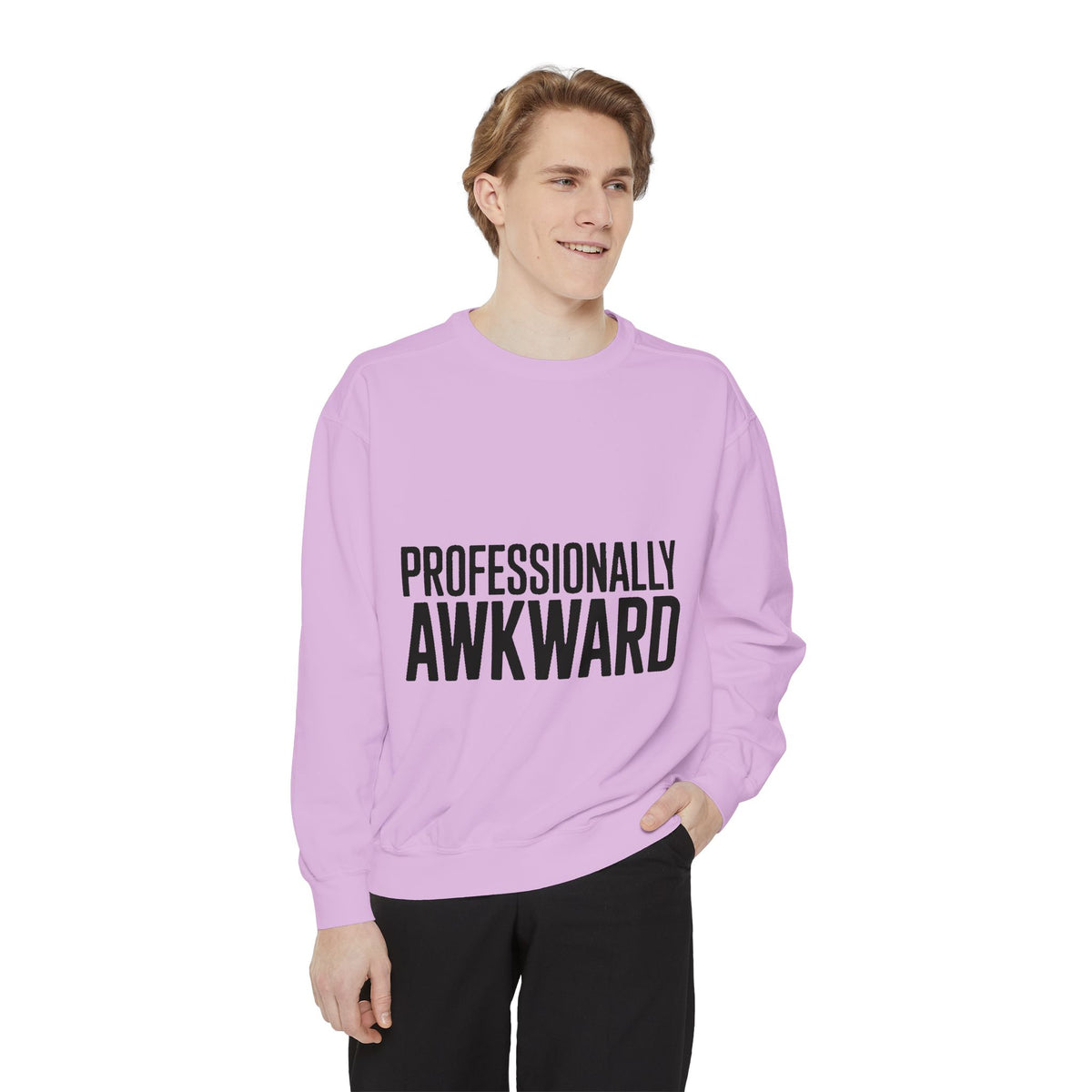 Professionally Awkward Sweatshirt, Funny Embroidered Crewneck, Sarcastic Office Gift, Introvert Humor Pullover, Coworker Gift