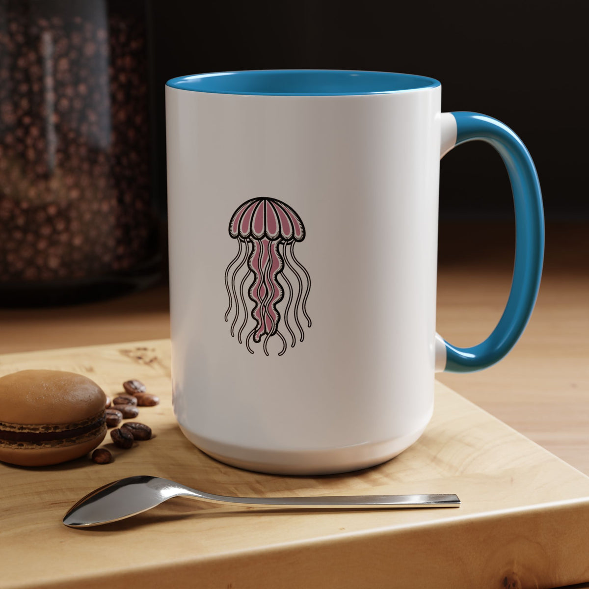 Cute Jellyfish Mug, Glowing Jellyfish Coffee Cup, Ocean Lover Gift, Cute Sea Animal Ceramic Mug, Ocean Lover Gift