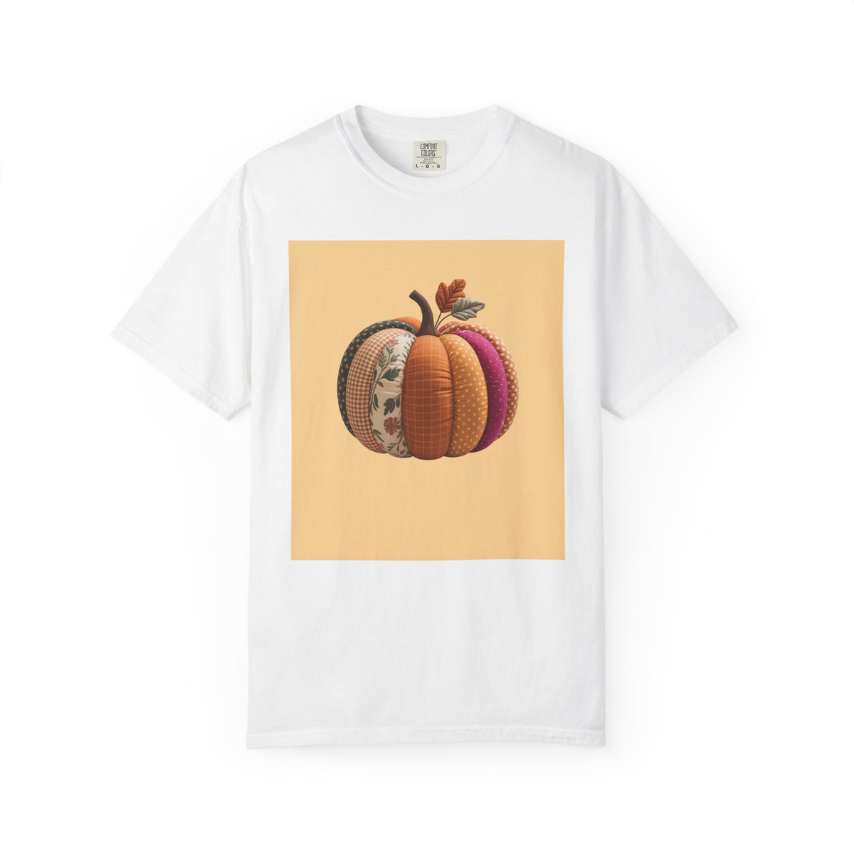Patchwork Pumpkin T-Shirt, Cute Fall Pumpkin Halloween Shirt, Quilted Autumn Pumpkin Tee, Cozy Halloween Gift