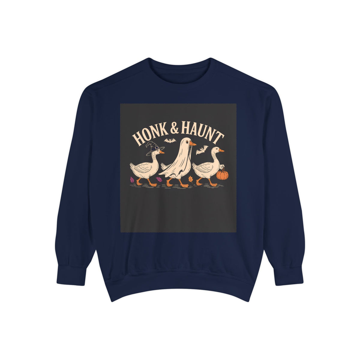 Honk & Haunt Geese Sweatshirt, Funny Halloween Goose Crewneck, Vintage Spooky Season Sweatshirt, Bird Lover Halloween Gift