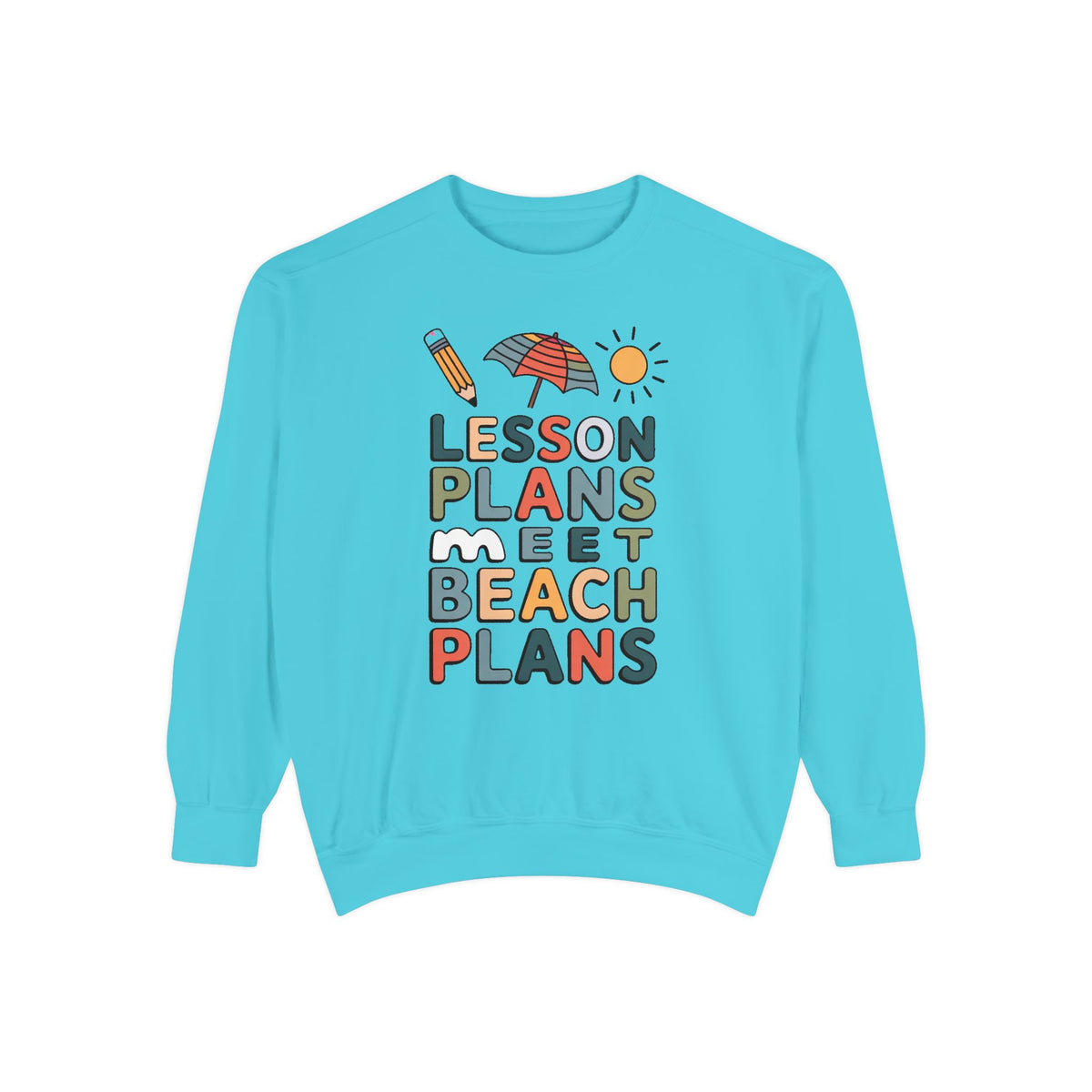 Teacher Sweatshirt, Lesson Plans Meet Beach Plans, End of School Year Gift For Teacher, Summer Break Crewneck, Last Day of School Gift, Tea…