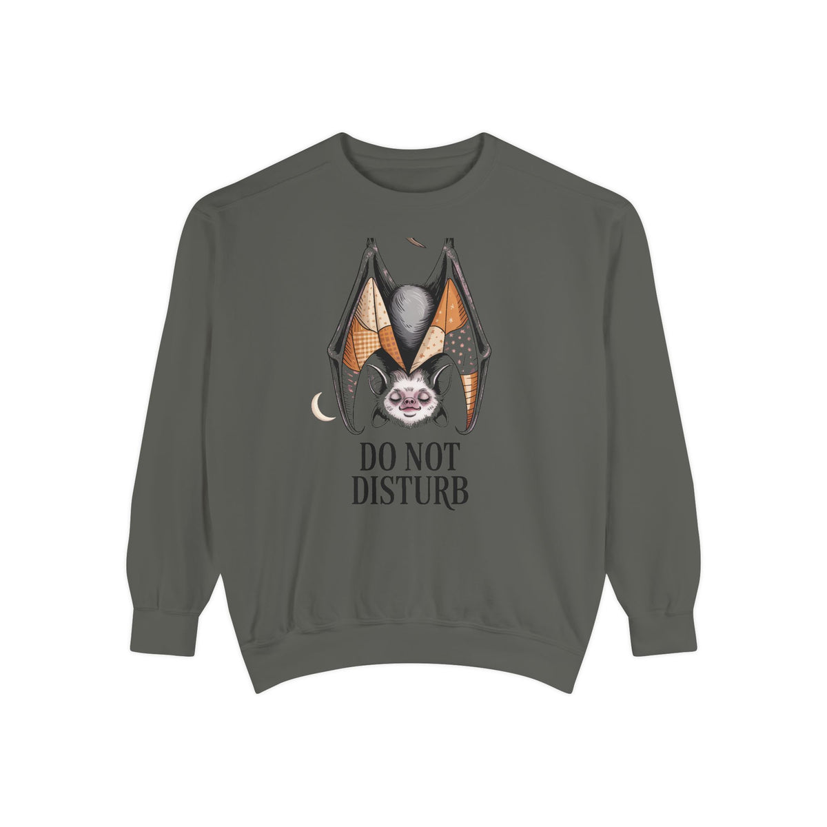 Do Not Disturb Bat Sweatshirt, Halloween Crewneck, Cute Sleepy Bat Embroidered Sweatshirt, Spooky Season Gift