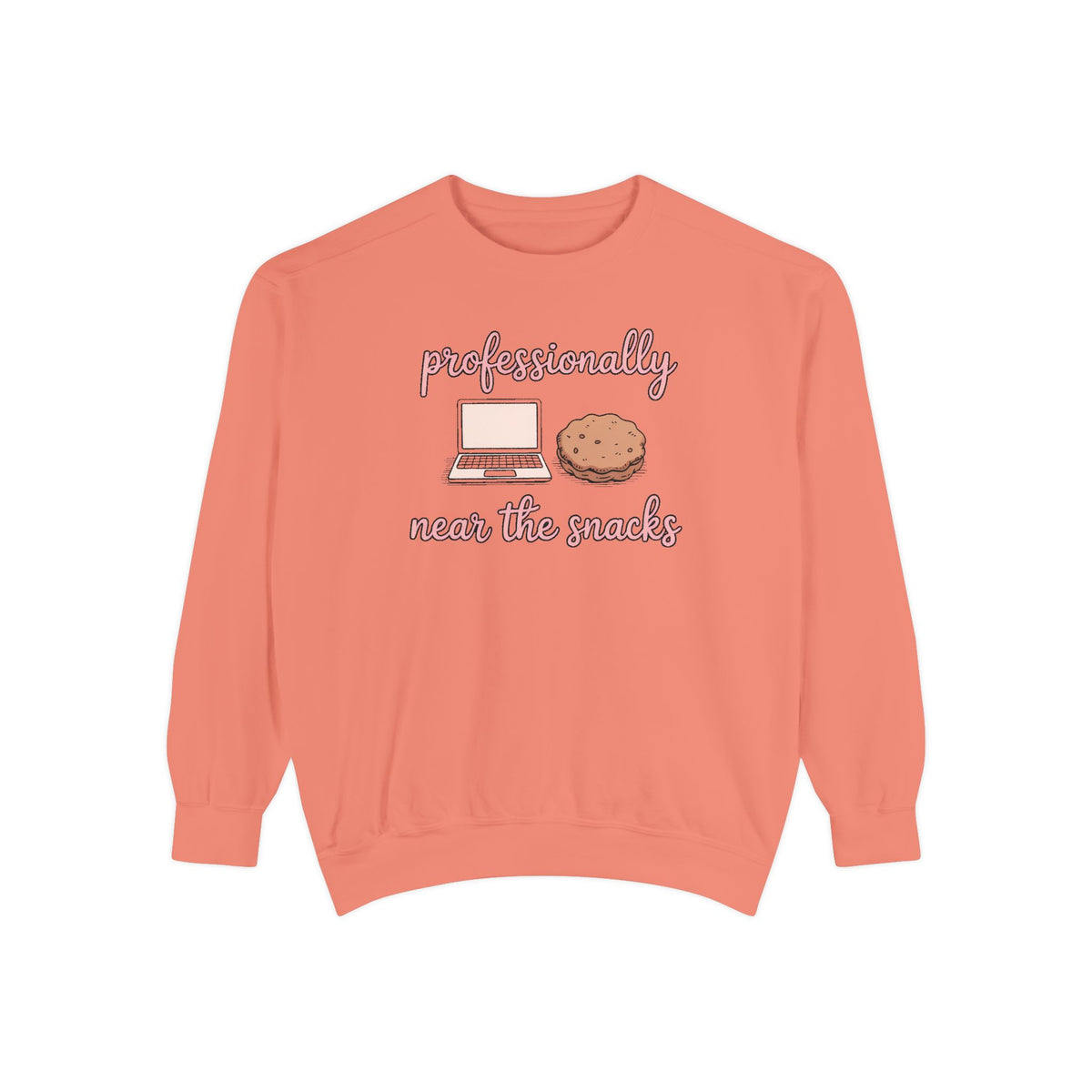 Remote Worker Sweatshirt, Professionally Near The Snacks, Funny Work From Home Gift, Sarcastic Office Crewneck, Coworker Christmas Gift, WF…