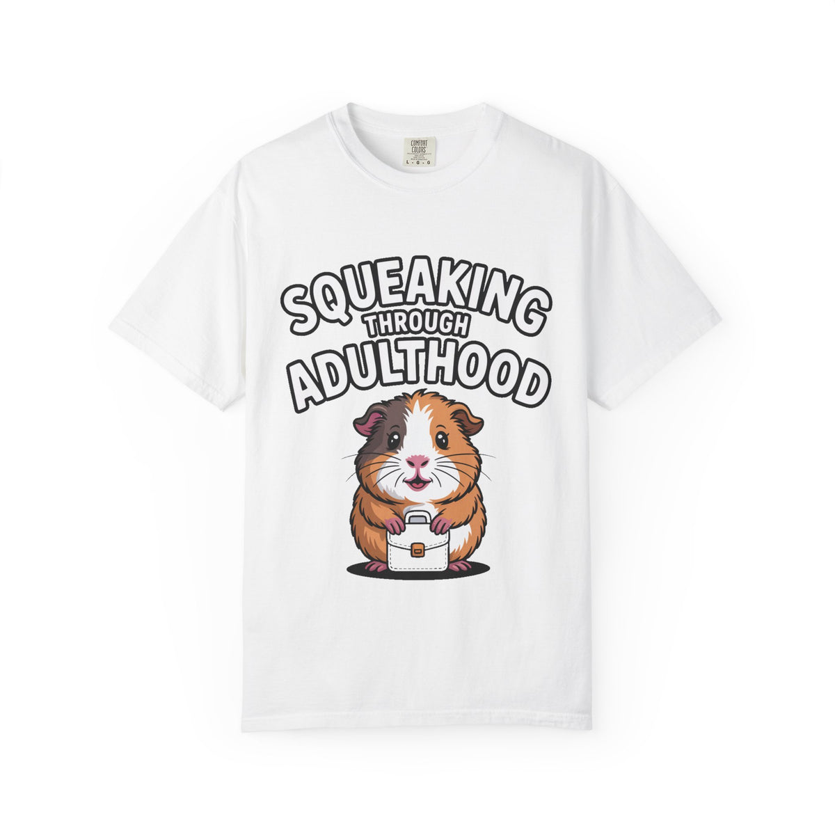 Guinea Pig Squeaking Through Adulthood Shirt, Funny Guinea Pig T-Shirt, Adulting Humor Tee, Cute Guinea Pig Lover Gift