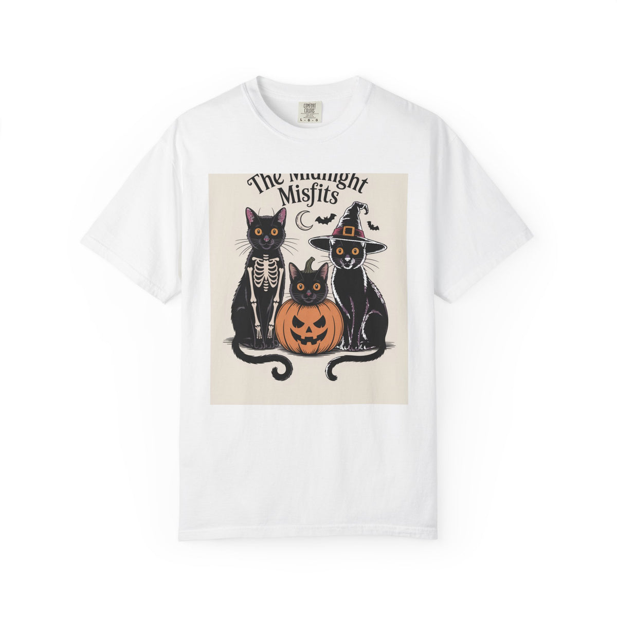 The Midnight Misfits Cats Halloween Shirt, Funny Black Cat Costume Tee, Spooky Season Portrait T-Shirt, Cat Lover Gift