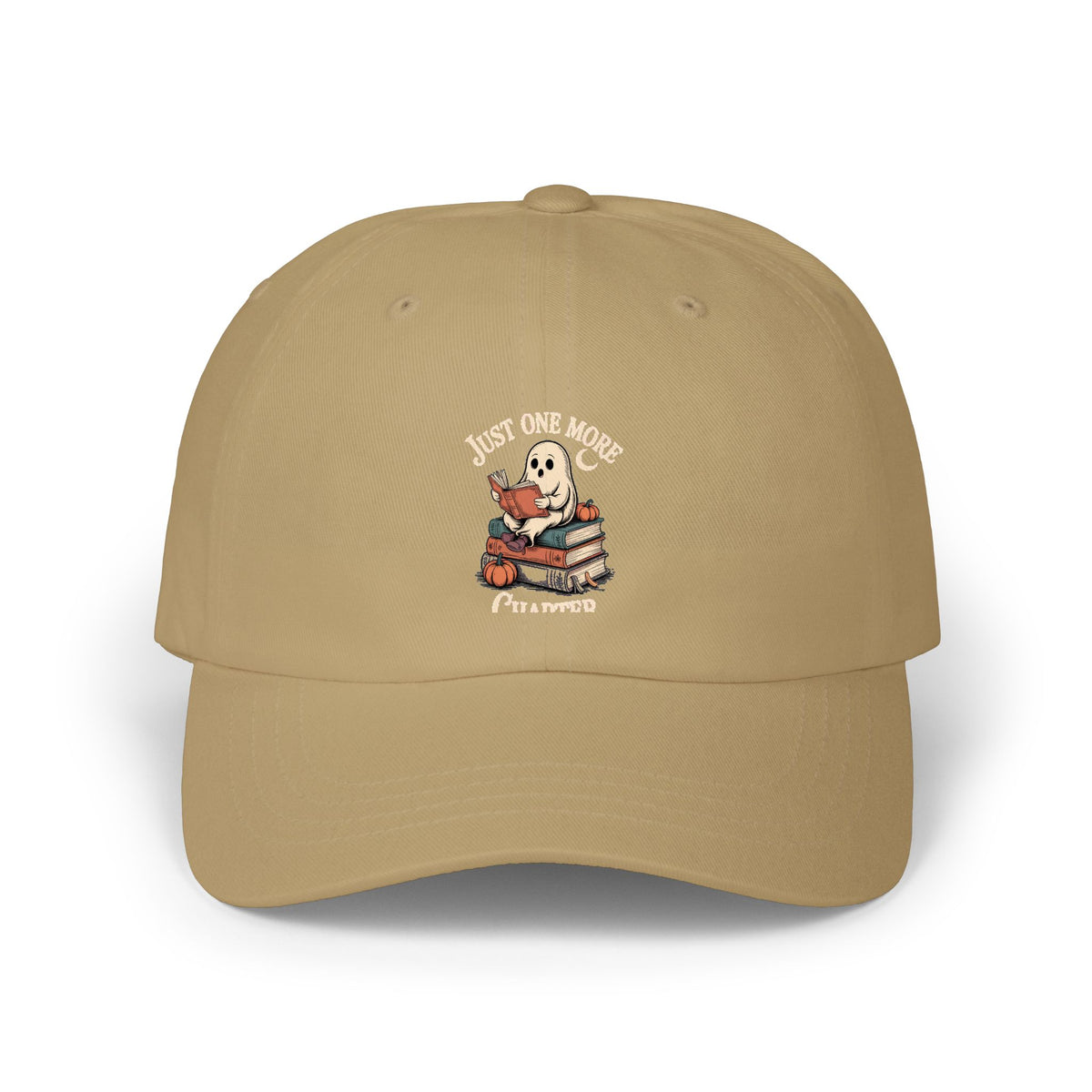 Just One More Chapter Ghost Dad Hat, Halloween Reading Cap, Spooky Book Lover Gift, Bookish Ghost Embroidered Hat, Cozy Fall Cap