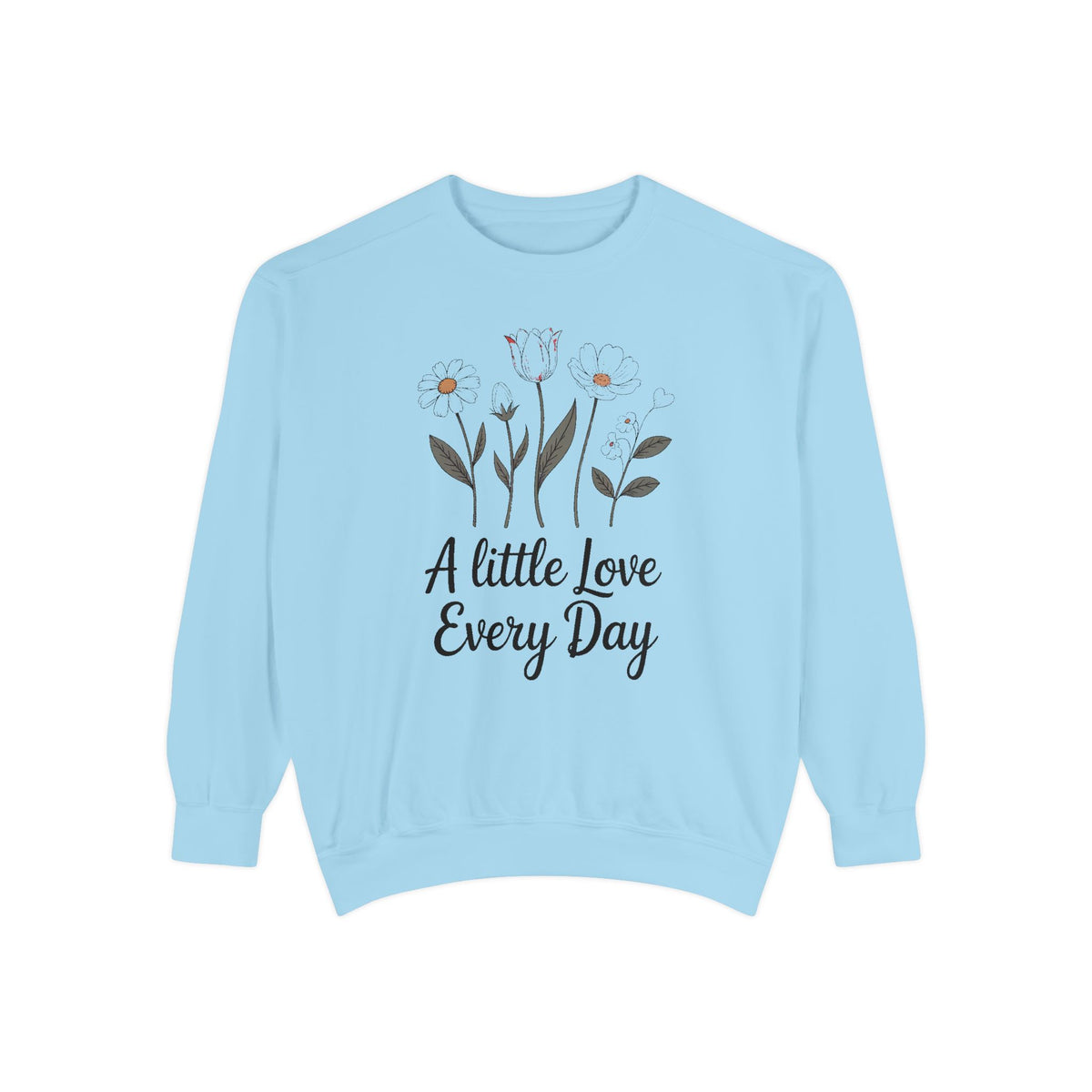 Mom Valentine's Sweatshirt, A Little Love Every Day, Floral Valentine Gift For Sister Friend, Embroidered Crewneck Sweatshirt