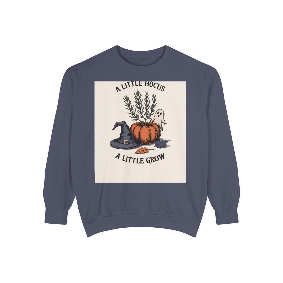A Little Hocus A Little Grow Sweatshirt, Halloween Pumpkin Planter Crewneck, Witchy Botanical Sweatshirt, Cozy Fall Halloween Shirt