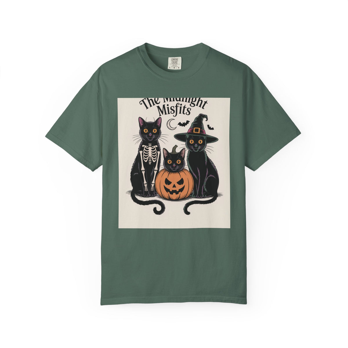 The Midnight Misfits Cats Halloween Shirt, Funny Black Cat Costume Tee, Spooky Season Portrait T-Shirt, Cat Lover Gift