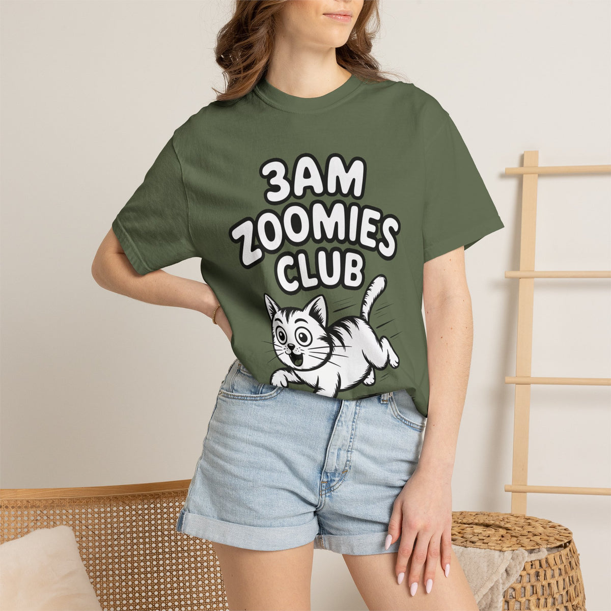 3AM Zoomies Club Shirt, Funny Cat T-Shirt, Crazy Cat Lady Gift, Cute Cartoon Cat Tee, Cat Owner Gift, Zoomies Cat Lover Shirt