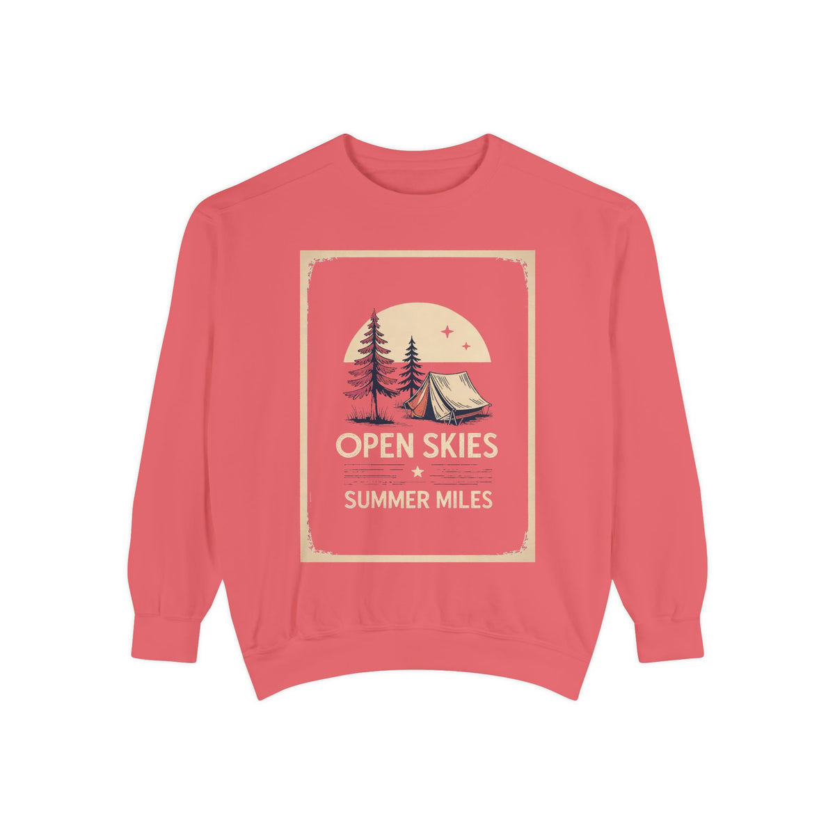 Camping Sweatshirt, Fourth of July Gift, Open Skies Summer Miles Crewneck, 4th of July Camping Tee, Patriotic Outdoor Sweatshirt, Camper Gi…