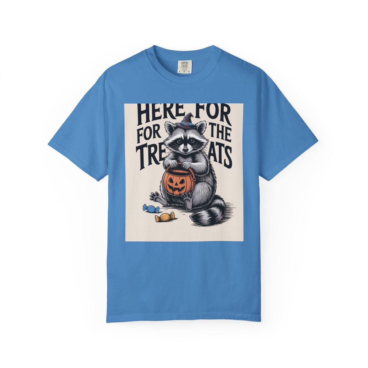 Here For The Treats Raccoon Shirt, Funny Halloween T-Shirt, Vintage Trick Or Treat Tee, Spooky Season Raccoon Gift