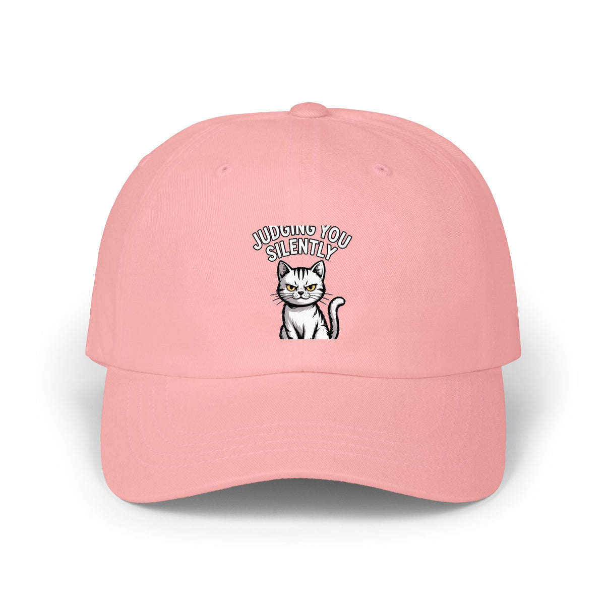 Judging You Silently Cat Dad Hat, Funny Cat Lover Cap, Sarcastic Cat Face Embroidered Hat, Cute Unimpressed Cat Baseball Cap Gift