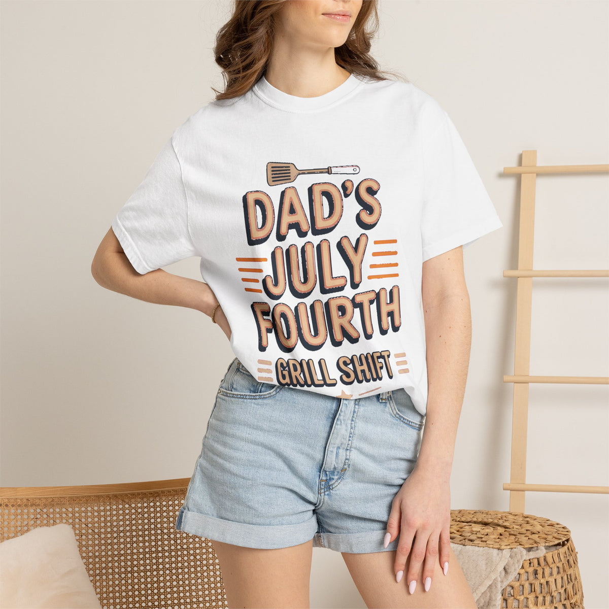 Dad's Fourth of July Shirt, Grill Shift BBQ Dad Tee, Funny Patriotic Grilling Gift For Dad, 4th Of July Dad Shirt, BBQ Dad Gift