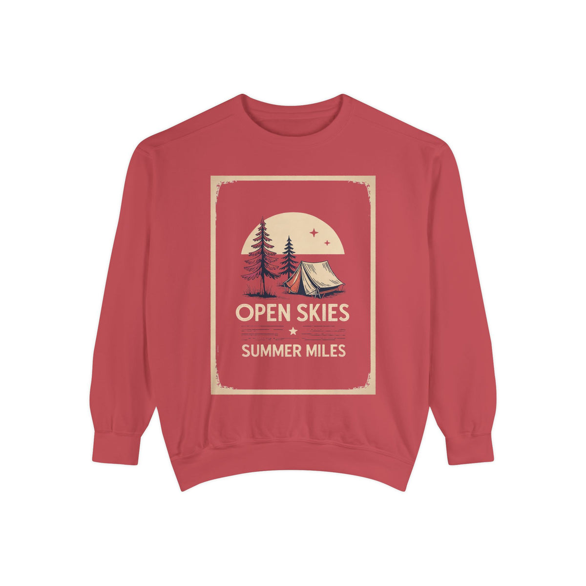Camping Sweatshirt, Fourth of July Gift, Open Skies Summer Miles Crewneck, 4th of July Camping Tee, Patriotic Outdoor Sweatshirt, Camper Gi…
