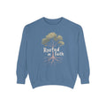 Rooted In Faith Sweatshirt, Christian Minimalist Crewneck, Faith Based Gift, Botanical Cross Tree Sweatshirt, Religious Positive Message Tee