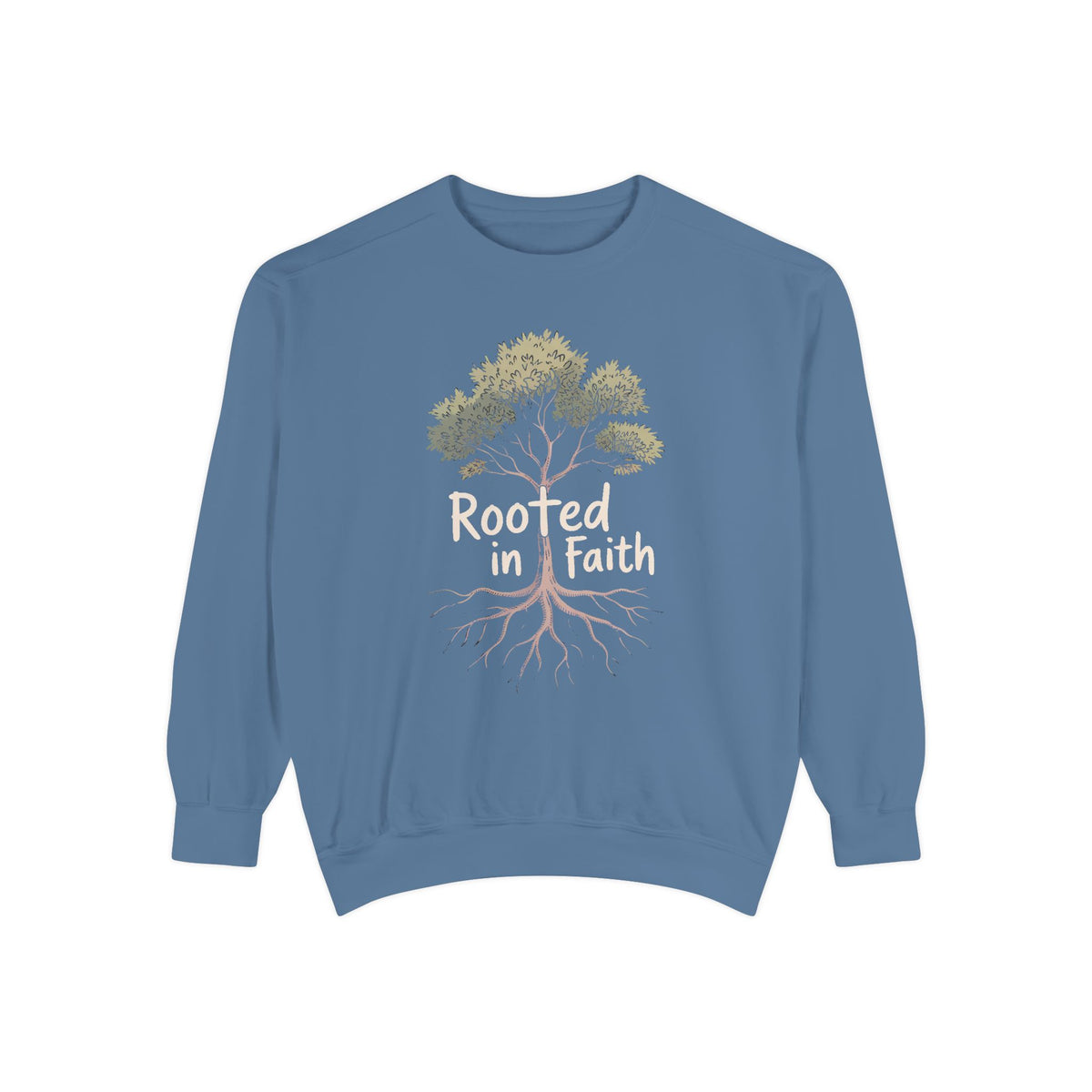 Rooted In Faith Sweatshirt, Christian Minimalist Crewneck, Faith Based Gift, Botanical Cross Tree Sweatshirt, Religious Positive Message Tee