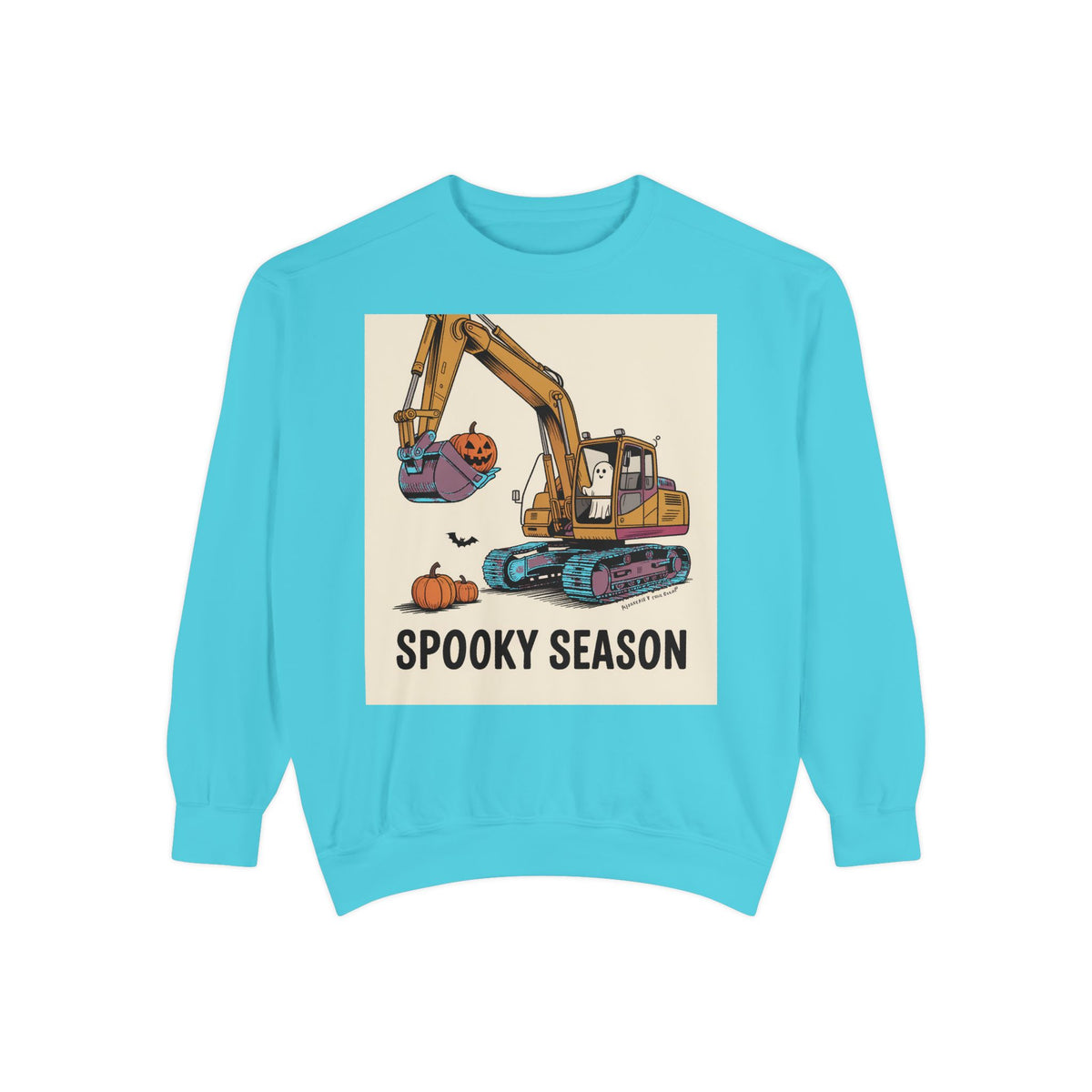 Digging The Spooky Season Excavator Sweatshirt, Funny Halloween Crewneck, Construction Ghost Pumpkin Shirt, Halloween Gift for Him