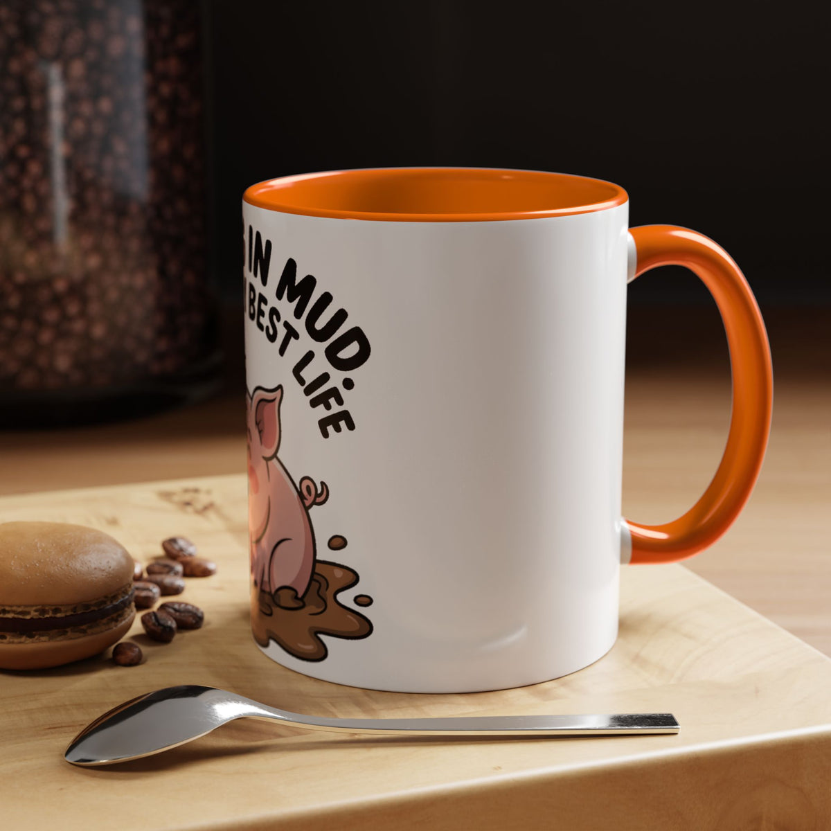 Living My Best Life Pig Mug, Funny Pig Coffee Mug, Rolling In Mud Cute Pig Gift, Farm Animal Lover Mug, Cute Pig Lover Present
