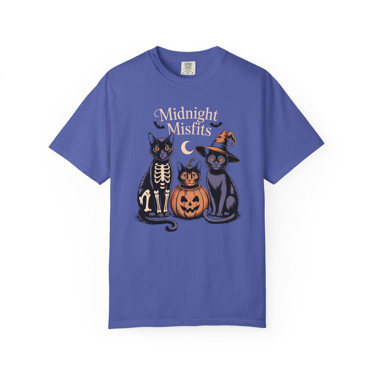 The Midnight Misfits Cats Shirt, Funny Black Cat Halloween T-Shirt, Vintage Cat Costume Tee, Spooky Season Gift