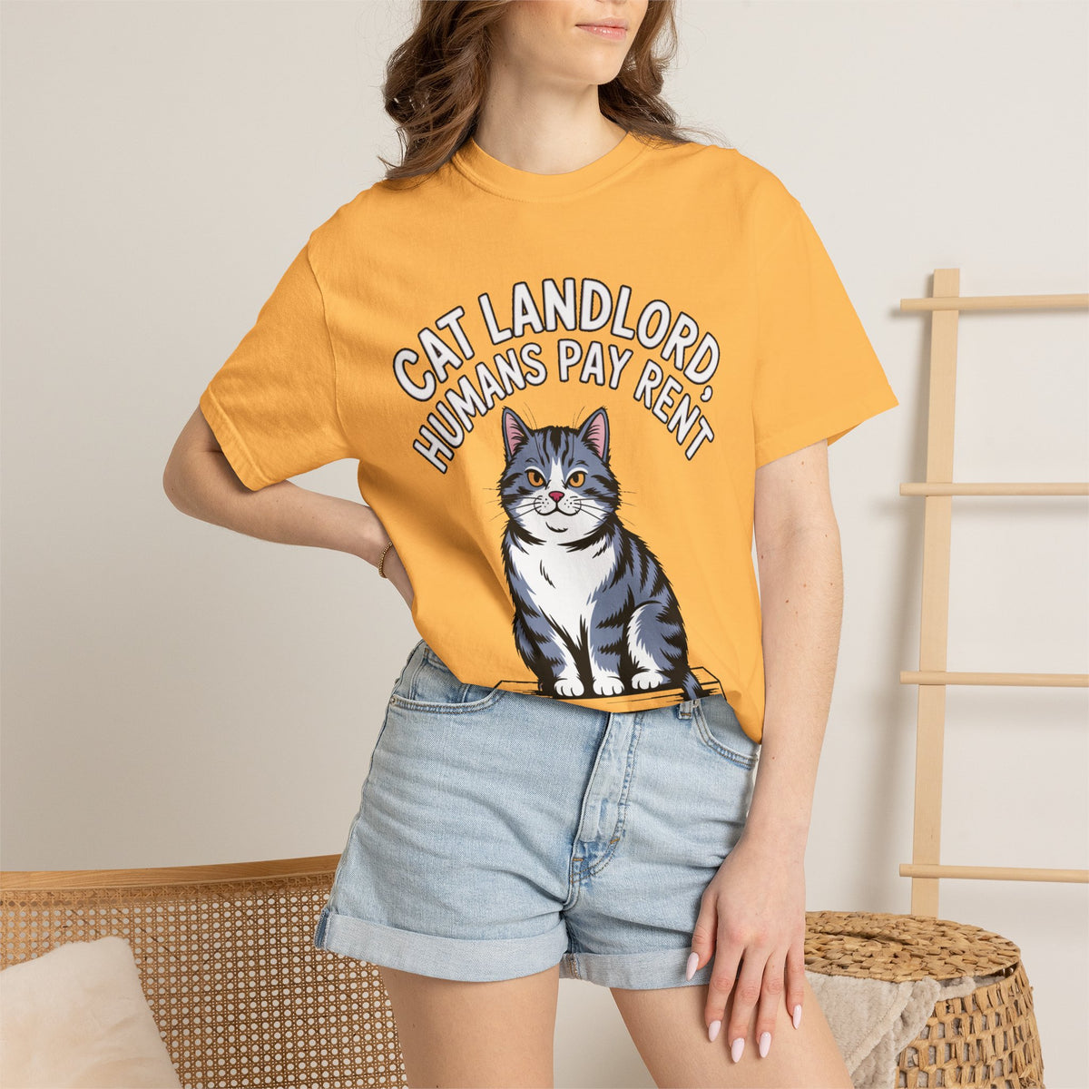 Cat Landlord Shirt, Funny Cat T-Shirt, Humans Pay Rent Tee, Cute Fat Cat Lover Gift, Sarcastic Cat Owner Shirt, Crazy Cat Person Gift