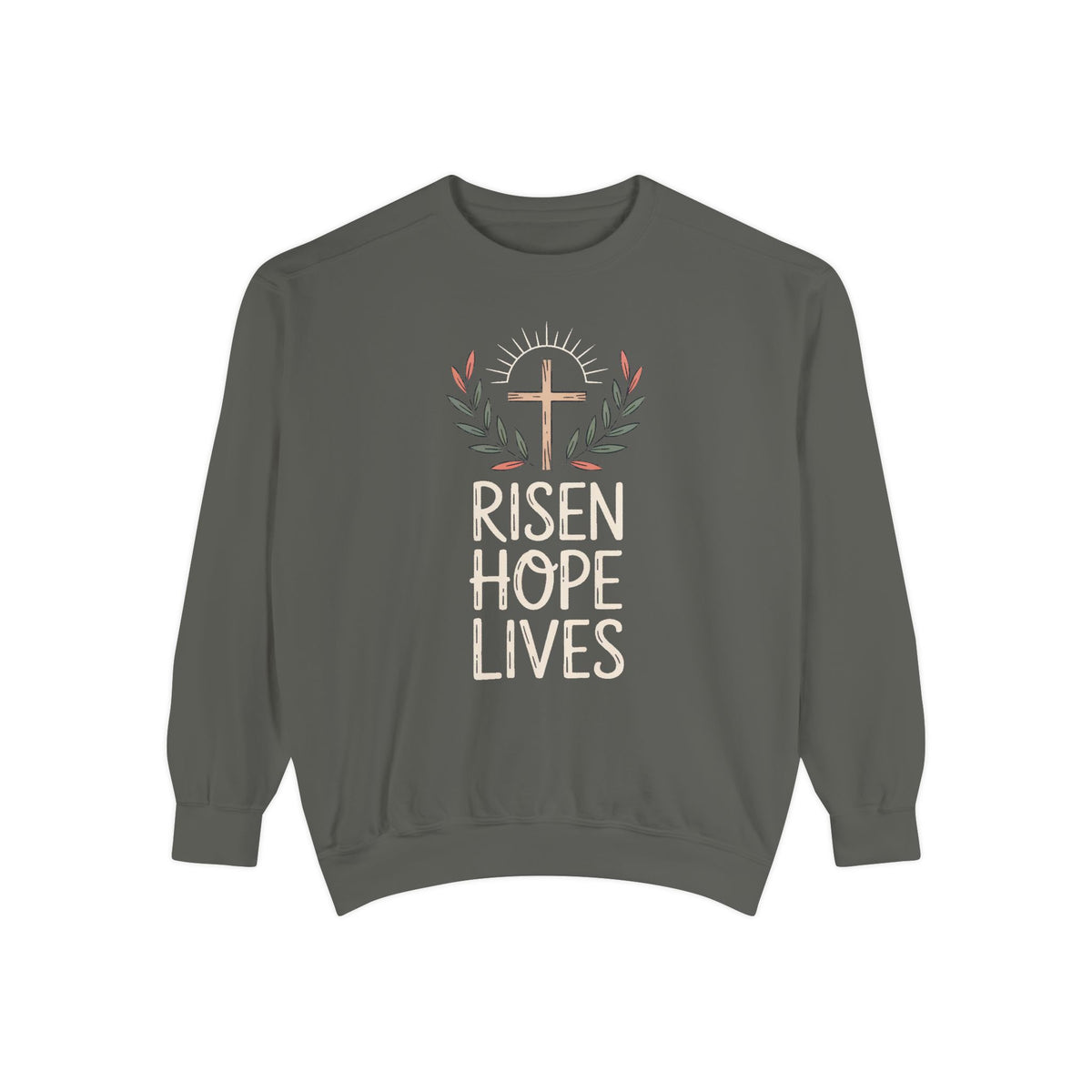 Christian Easter Sweatshirt, Risen Hope Lives Crewneck, He Is Risen Gift, Religious Easter Crewneck, Faith Based Easter Gift, Cross Sweatsh…