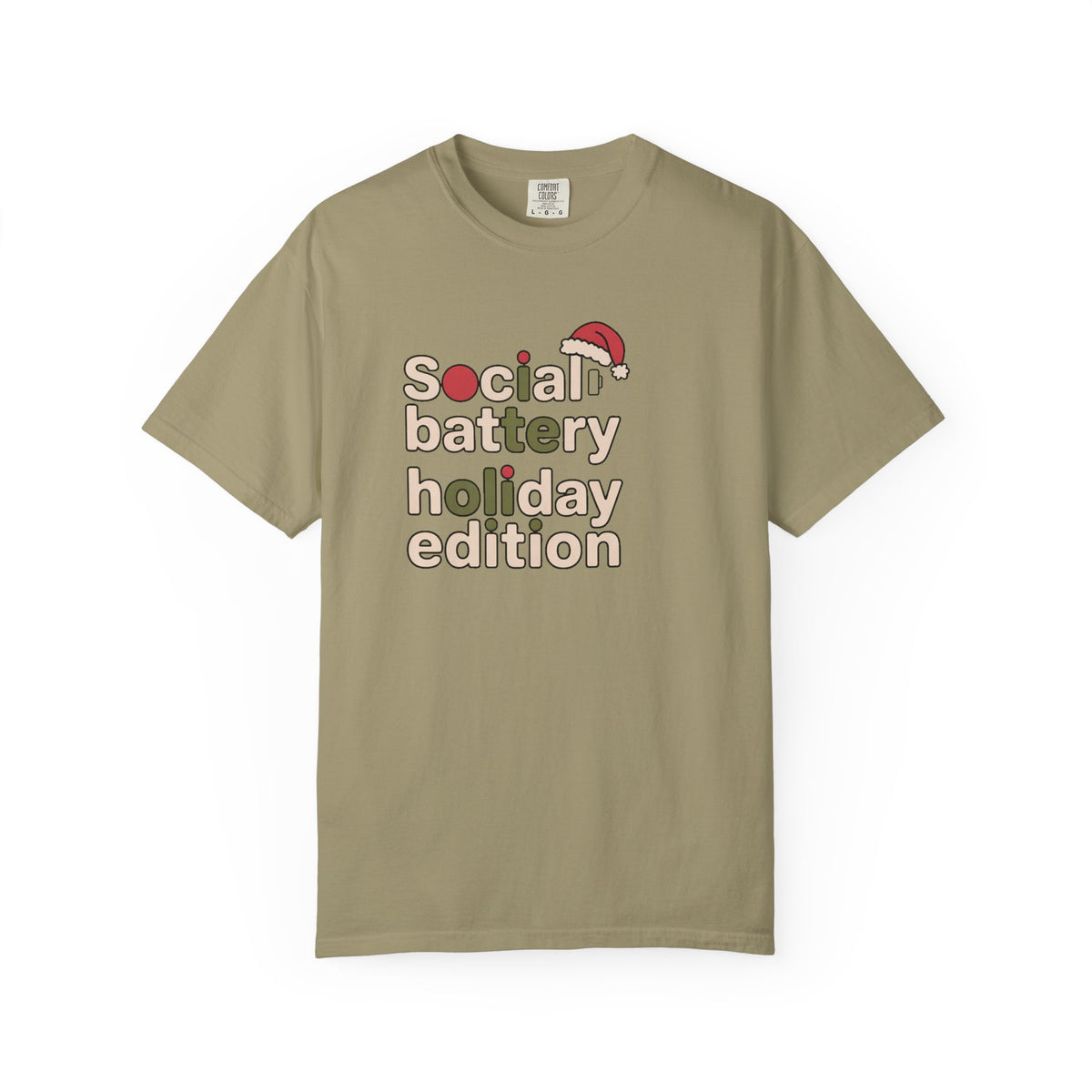 Social Battery Holiday Edition Shirt, Funny Christmas Tee For Socially Tired, Introvert Christmas Gift, Low Battery Holiday Shirt, Funny Xm…