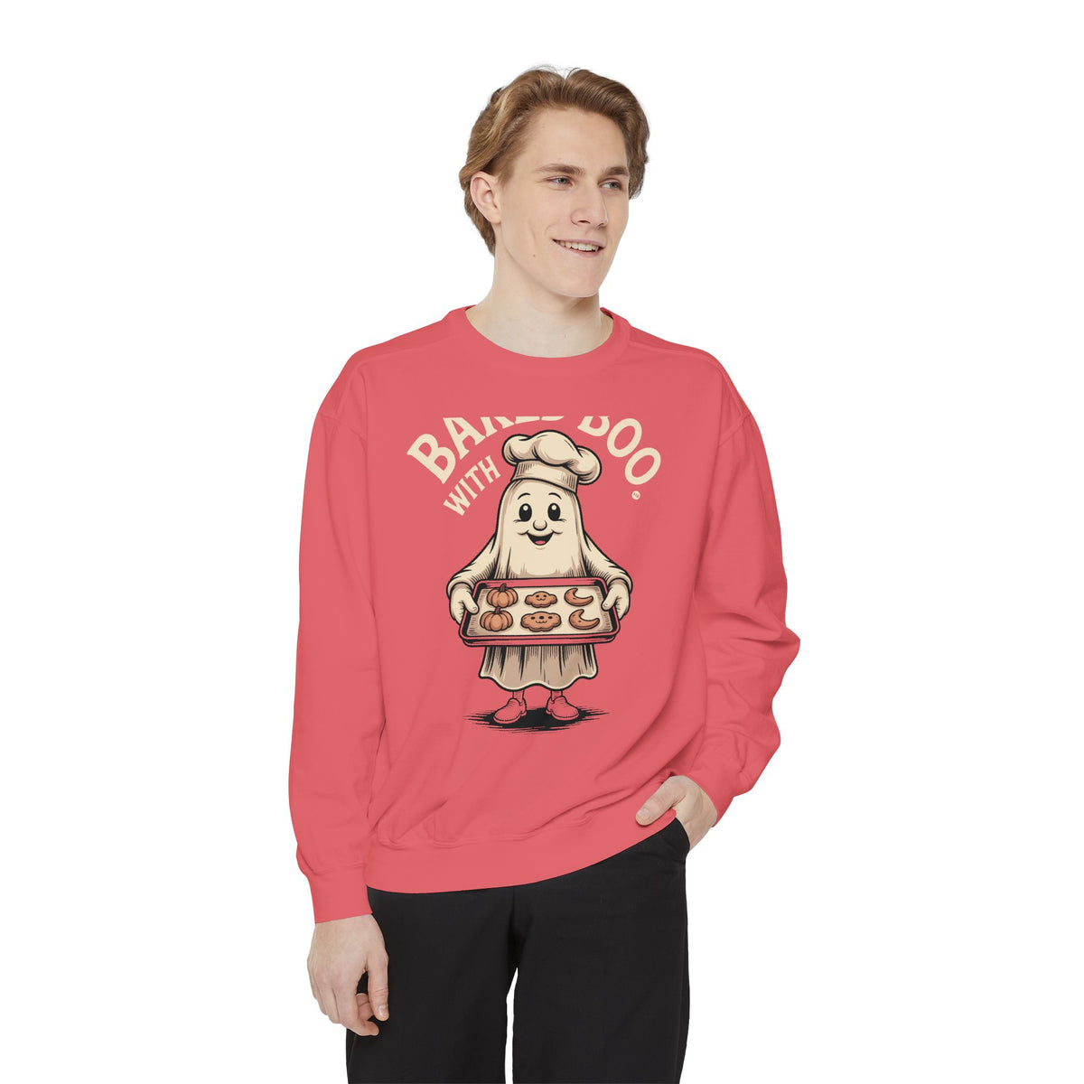 Baked With Boo Ghost Sweatshirt, Halloween Baking Crewneck, Cute Ghost Cookie Shirt, Fall Bakery Gift, Spooky Season Sweatshirt
