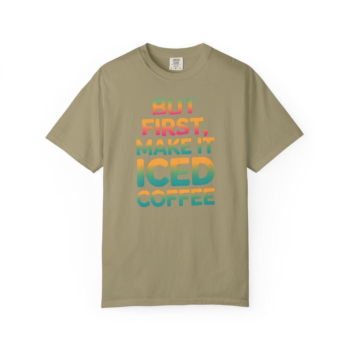 But First Make It Iced Coffee Shirt, Retro Gradient Coffee Lover Tee, Funny Iced Coffee Addict T-Shirt, Cute Summer Gift