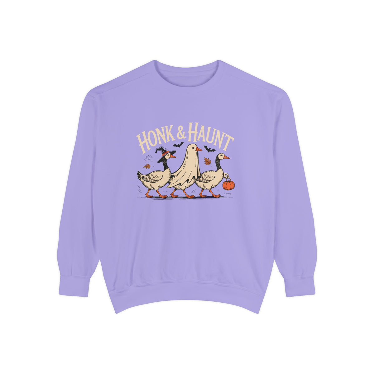 Honk & Haunt Geese Sweatshirt, Funny Halloween Goose Crewneck, Vintage Halloween Bird Sweatshirt, Spooky Season Gift
