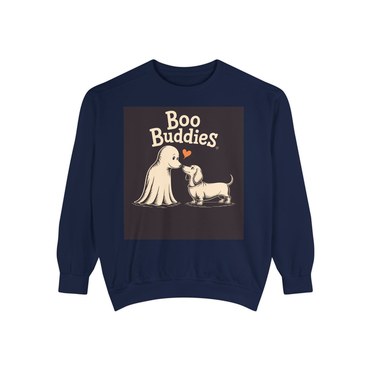 Boo Buddies Dog And Ghost Sweatshirt, Cute Dachshund Halloween Crewneck, Funny Ghost Dog Lover Halloween Gift