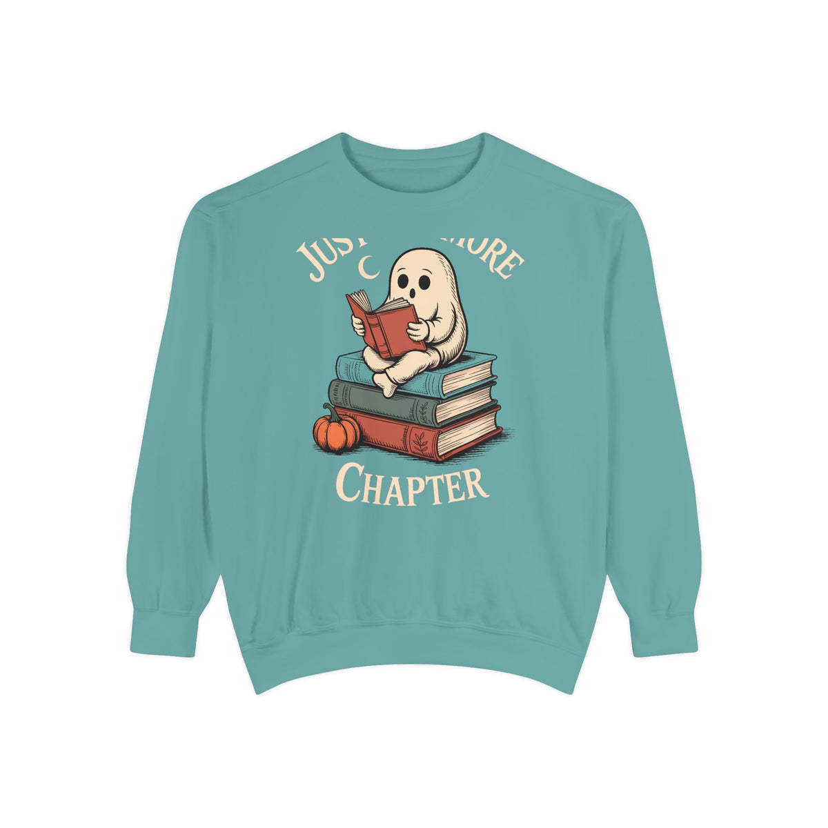 Just One More Chapter Ghost Sweatshirt, Halloween Reading Crewneck, Bookish Ghost Sweatshirt, Cozy Fall Book Lover Gift