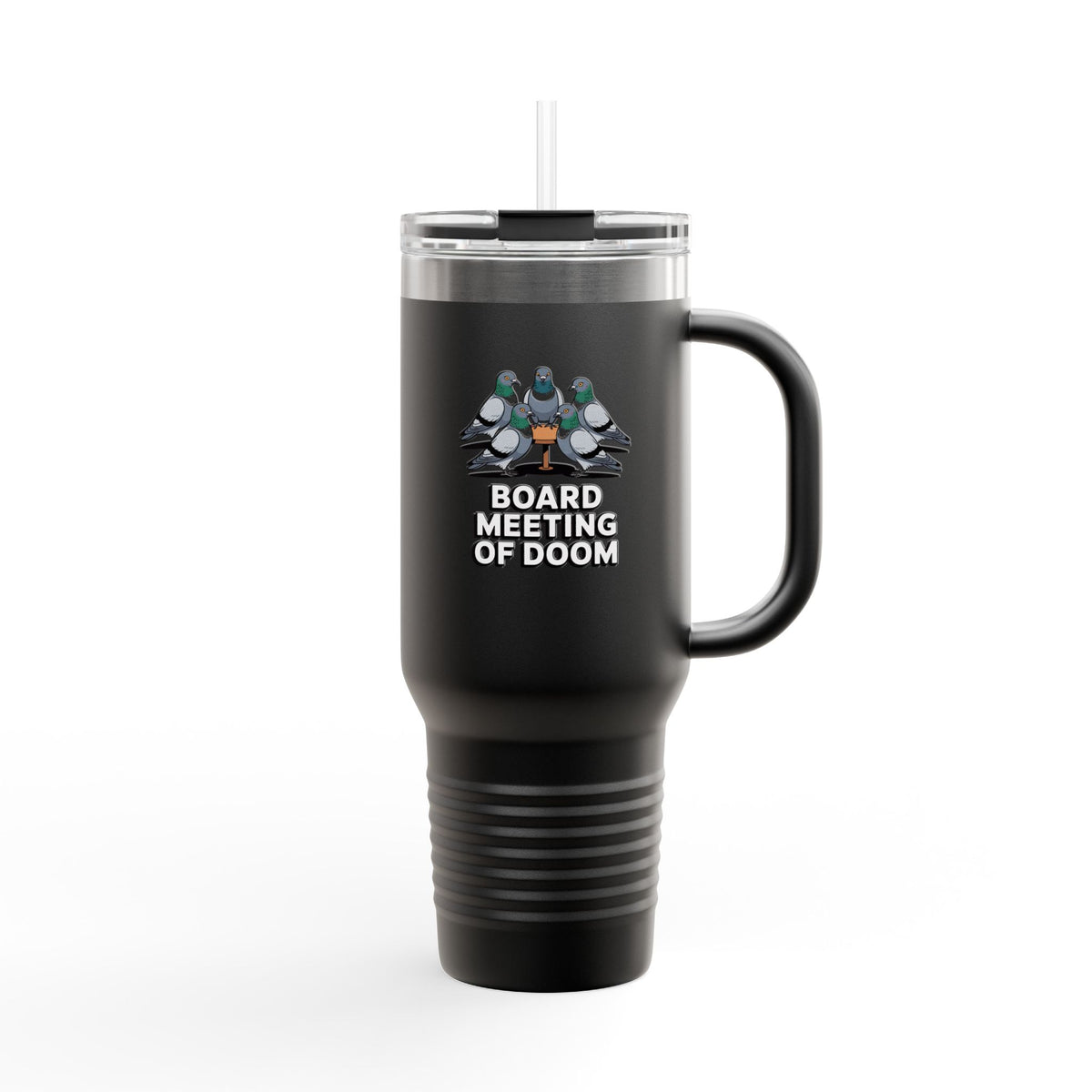 Funny Pigeon Travel Mug, Board Meeting Of Doom Tumbler, Office Humor Gift, 40oz Bird Lover Tumbler, Funny Coworker Gift