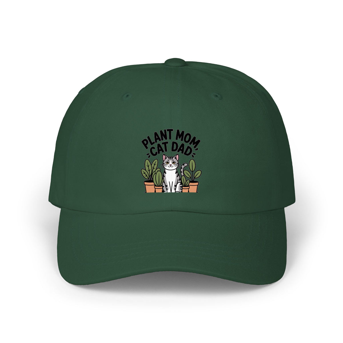 Plant Mom Cat Dad Hat, Funny Cat Dad Embroidered Cap, Plant Lover Gift, Cute Cat and Plants Hat, Crazy Cat Lady Gift for Her
