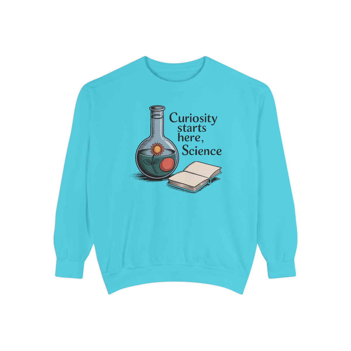 Science Teacher Sweatshirt, Back to School Gift For Science Teacher, Curiosity Starts Here Crewneck, Vintage Lab Flask Tee, Science Teacher…
