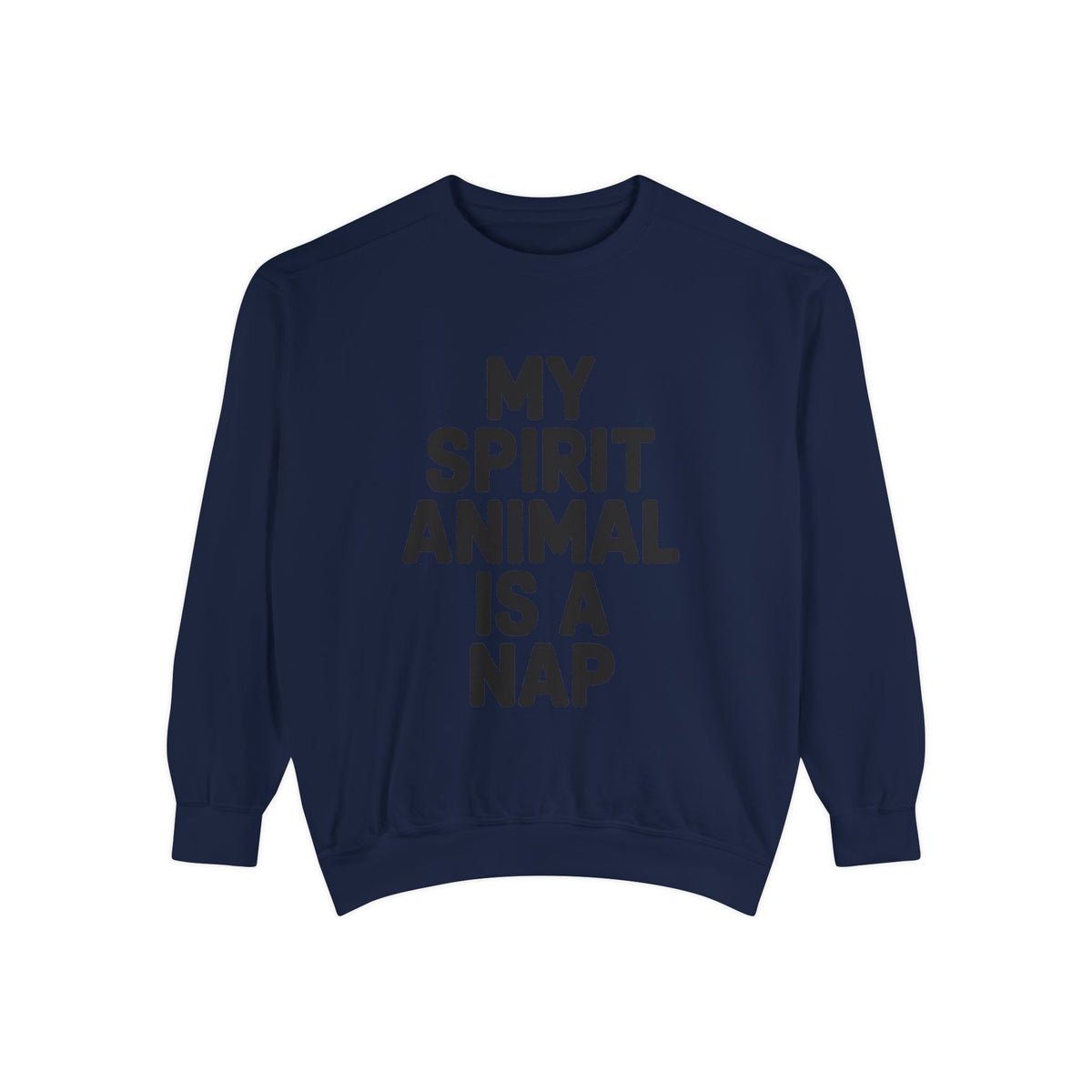 My Spirit Animal Is A Nap Sweatshirt, Funny Nap Lover Crewneck, Lazy Day Embroidered Sweatshirt Gift