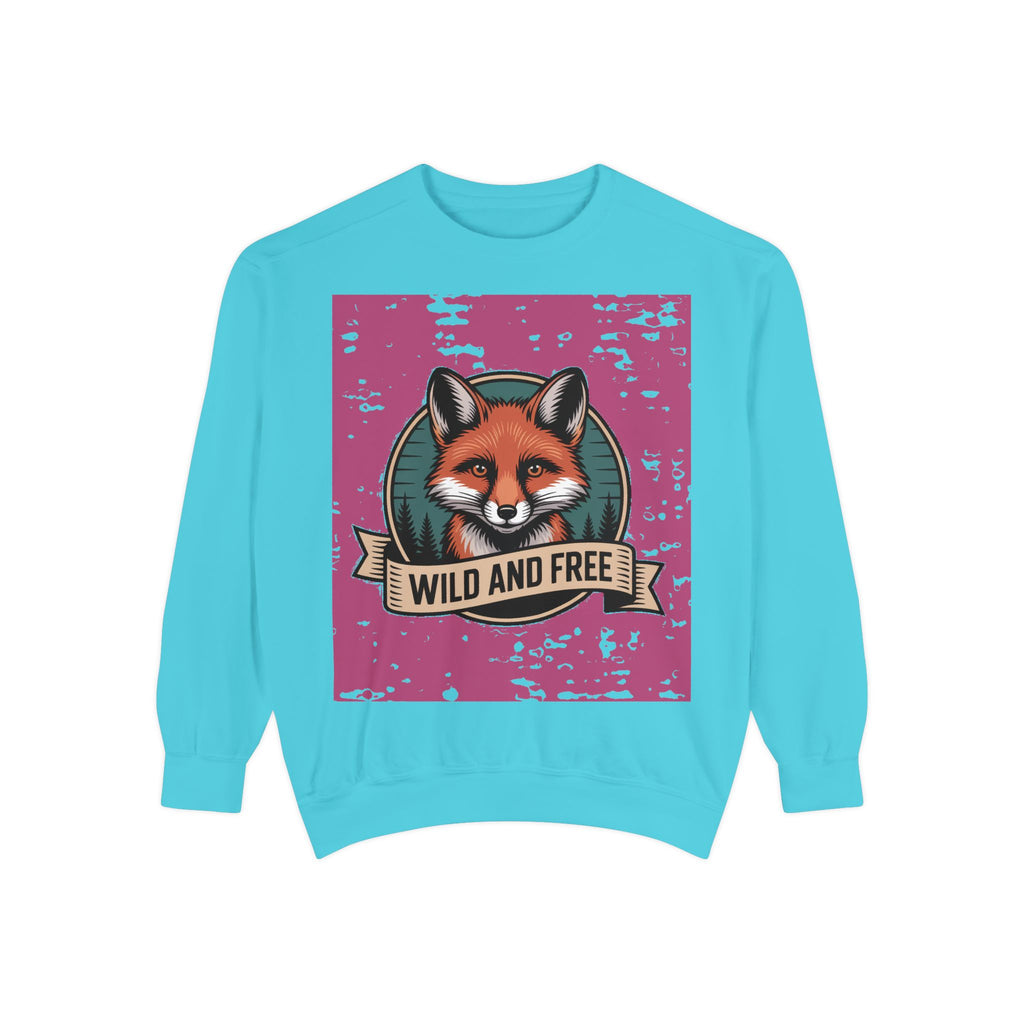 Retro Fox Badge Sweatshirt, Vintage Wildlife Crewneck, Wild and Free Outdoor Sweatshirt, Fox Lover Gift