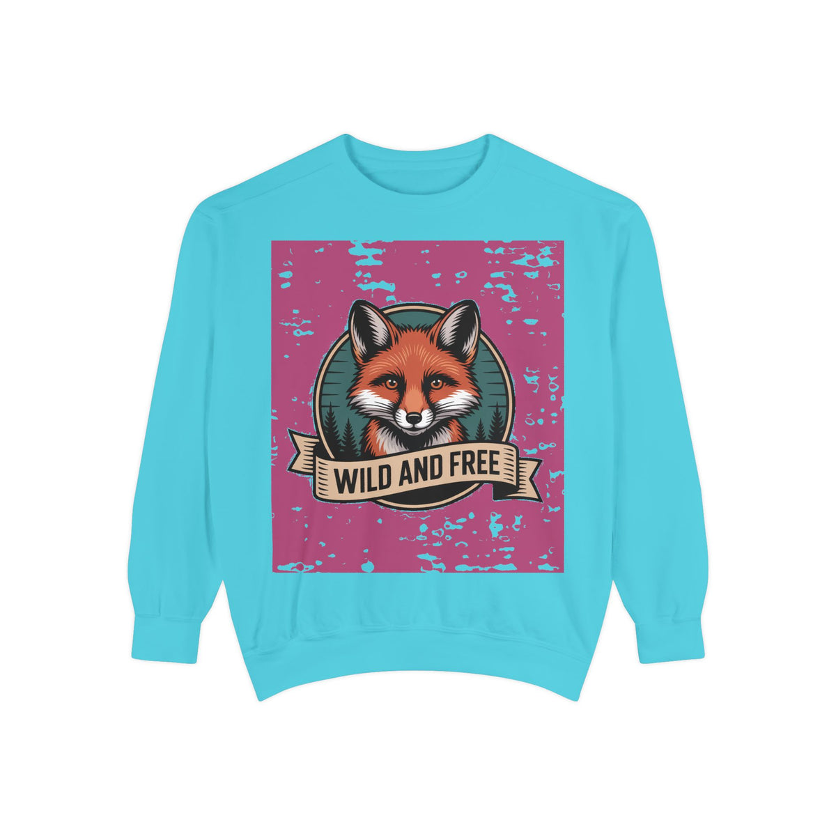 Retro Fox Badge Sweatshirt, Vintage Wildlife Crewneck, Wild and Free Outdoor Sweatshirt, Fox Lover Gift