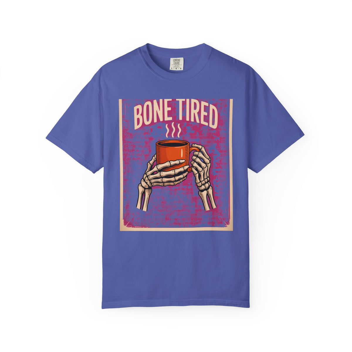 Bone Tired Coffee Shirt, Skeleton Hands Coffee Mug Tee, Halloween Shirt, Vintage Spooky Season T-Shirt, Funny Coffee Lover Gift