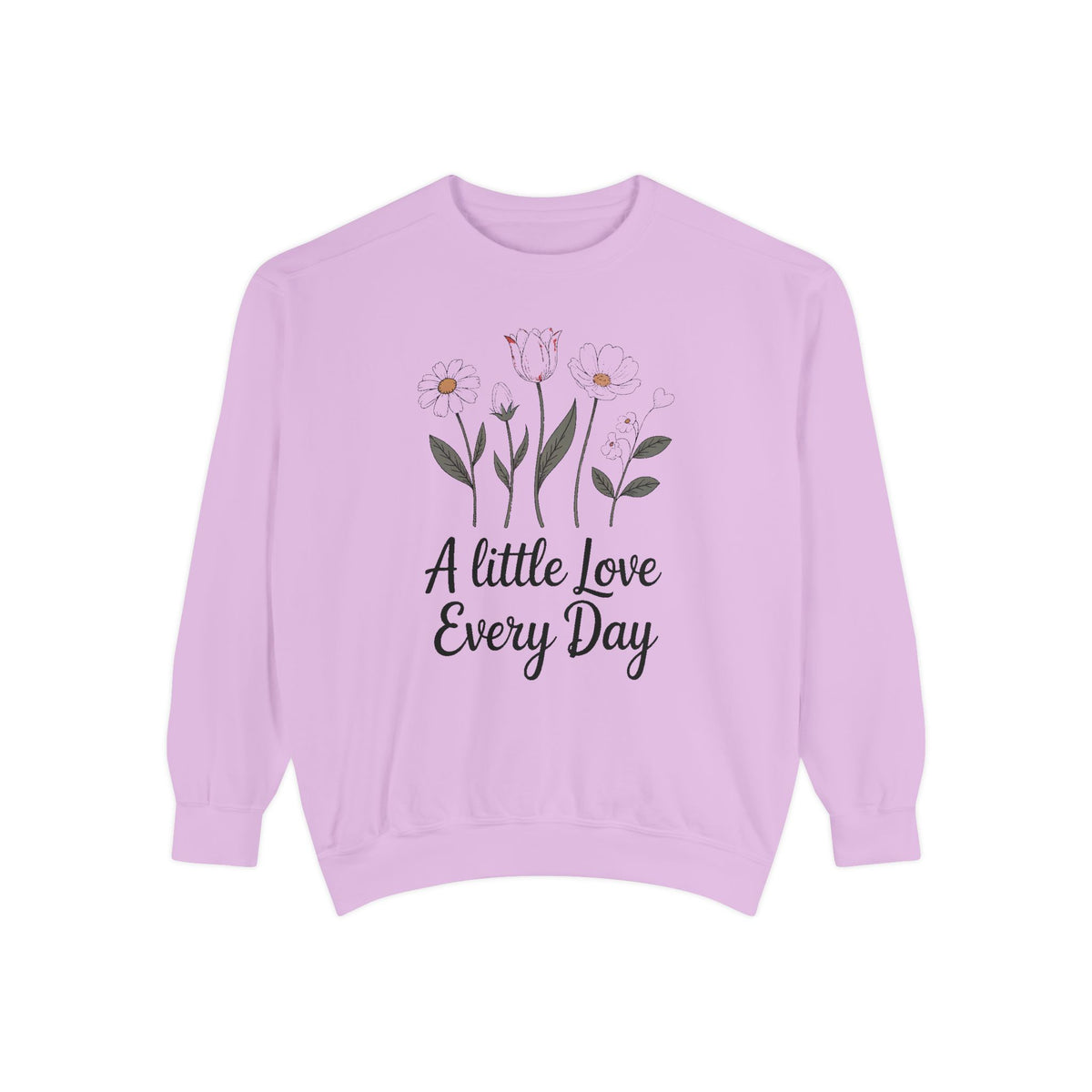 Mom Valentine's Sweatshirt, A Little Love Every Day, Floral Valentine Gift For Sister Friend, Embroidered Crewneck Sweatshirt