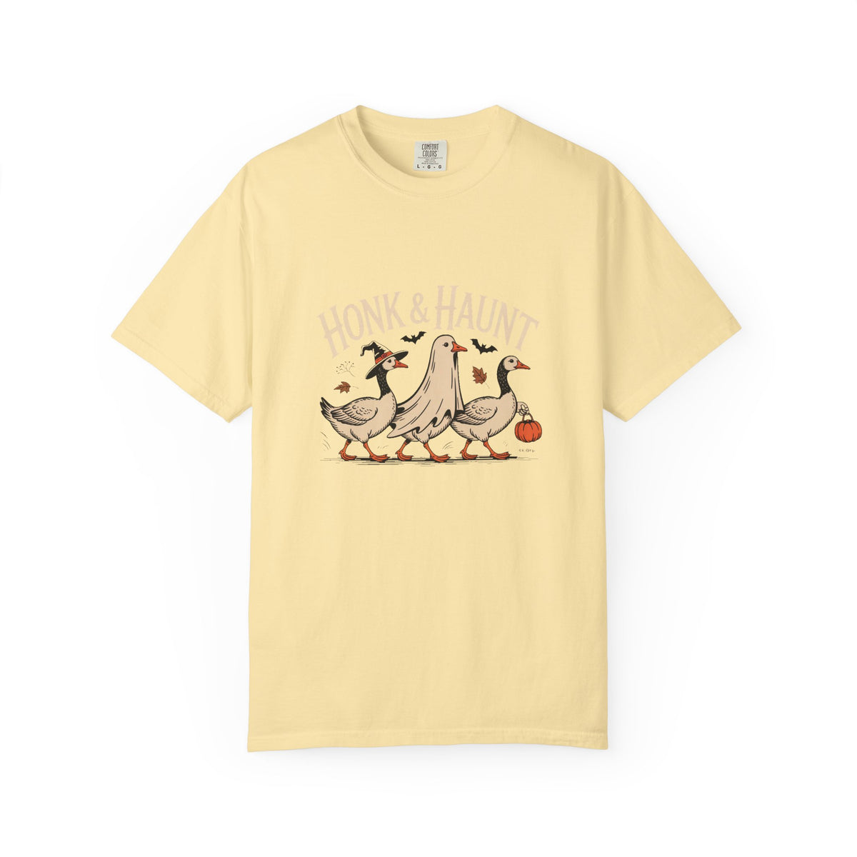 Honk & Haunt Geese Halloween Shirt, Funny Goose Halloween Tee, Vintage Spooky Season T-Shirt, Witch Ghost Goose Gift