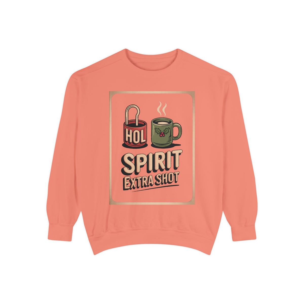 Coffee Lover Christmas Sweatshirt, Holiday Spirit Extra Shot Crewneck, Funny Christmas Coffee Gift, Retro Diner Lettering Sweatshirt, Coffe…