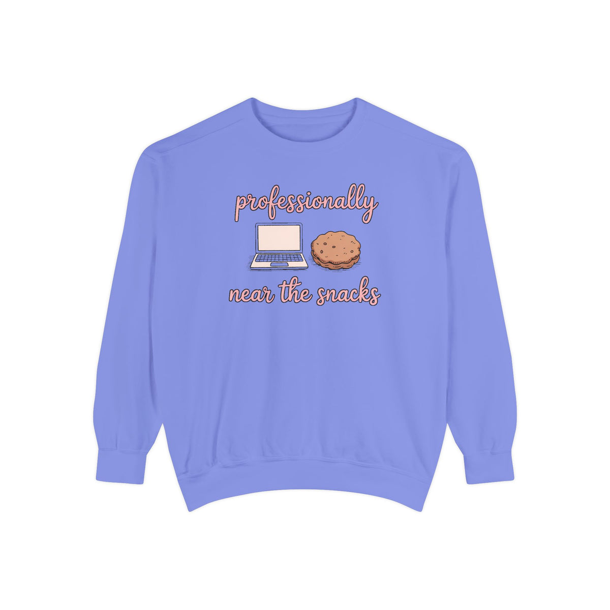 Remote Worker Sweatshirt, Professionally Near The Snacks, Funny Work From Home Gift, Sarcastic Office Crewneck, Coworker Christmas Gift, WF…