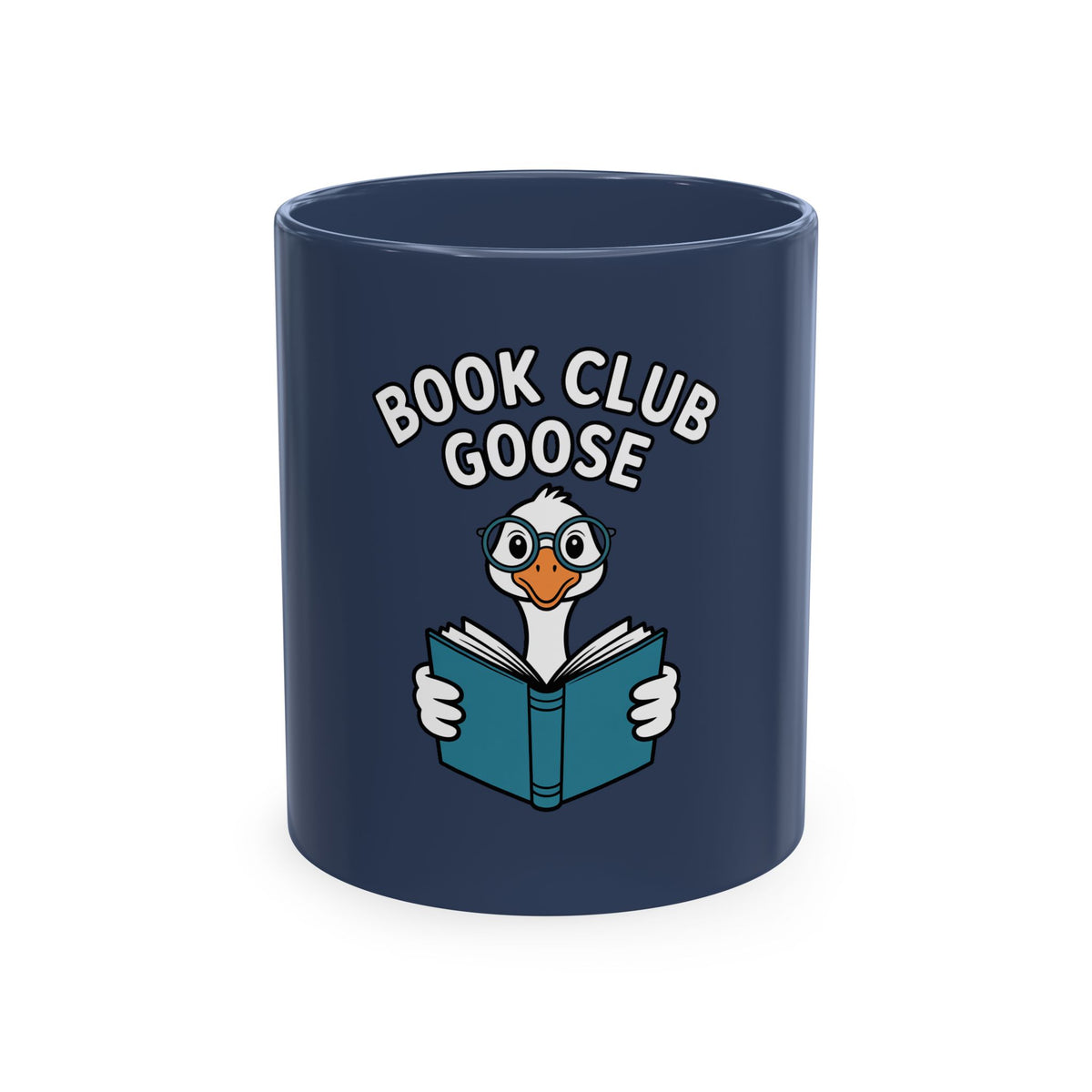 Book Club Goose Mug, Funny Reading Goose Coffee Cup, Bookworm Gift, Cute Bird Lover Mug, Librarian Gift Mug