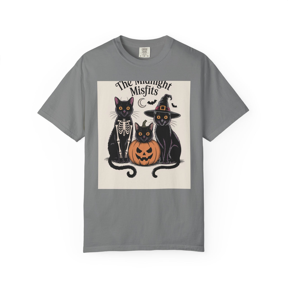 The Midnight Misfits Cats Halloween Shirt, Funny Black Cat Costume Tee, Spooky Season Portrait T-Shirt, Cat Lover Gift