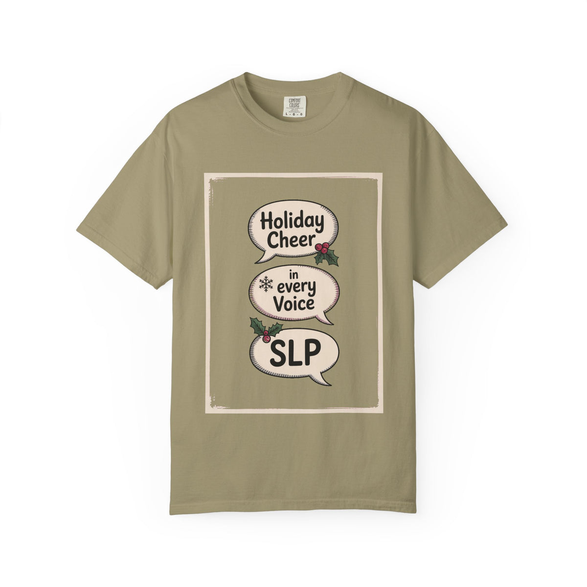 SLP Christmas Shirt, Holiday Cheer In Every Voice, Speech Language Pathologist Christmas Crew Tee, SLP Gift, Christmas Profession Shirt